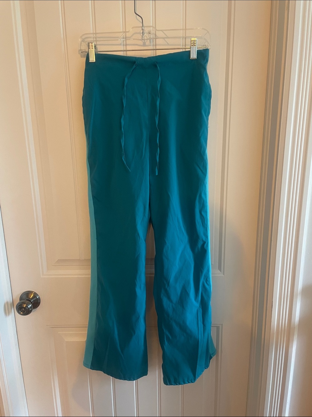 Teal Wide-Leg Drawstring Pants Scrubs